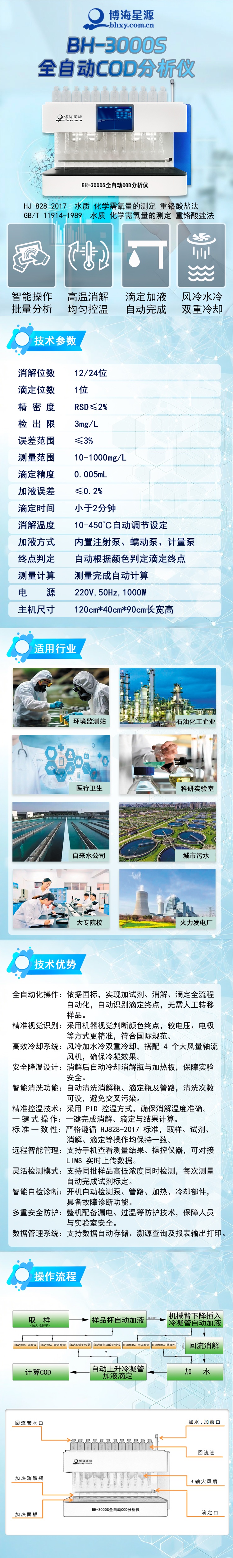 BH3000S COD 檢測儀 智能分析水體化學需氧量含量